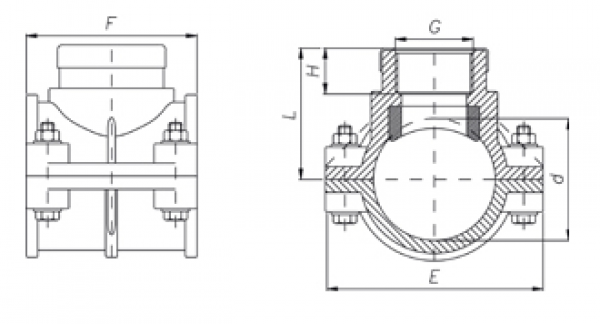 PP 90 x 1½" Anbohrschelle IG mit Verstärkung blau | PN16